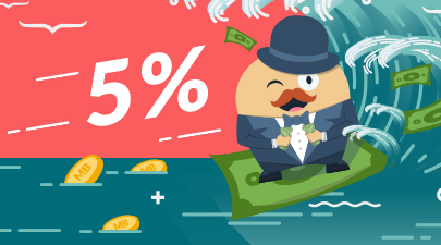 5%-os visszatérítés Mr. Bet-en 