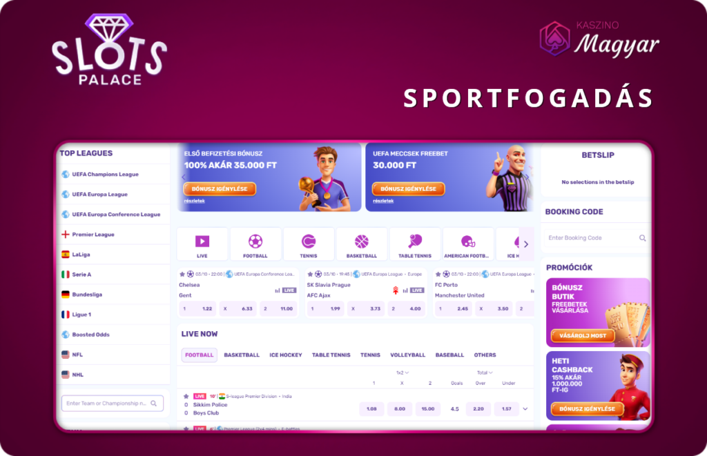 Sportfogadás a SlotsPalace