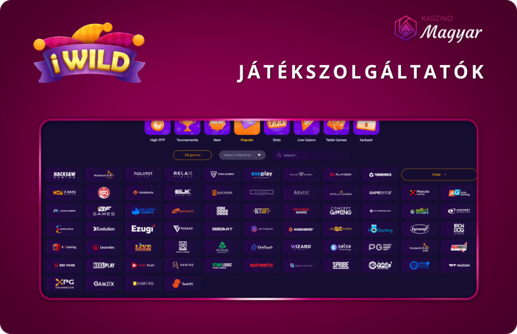 iWild játékszolgáltatók