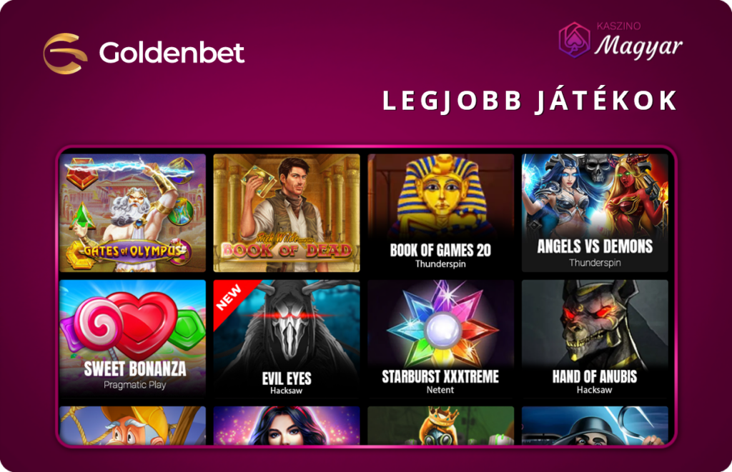 A legjobb játékok a Goldenbet kaszinóban