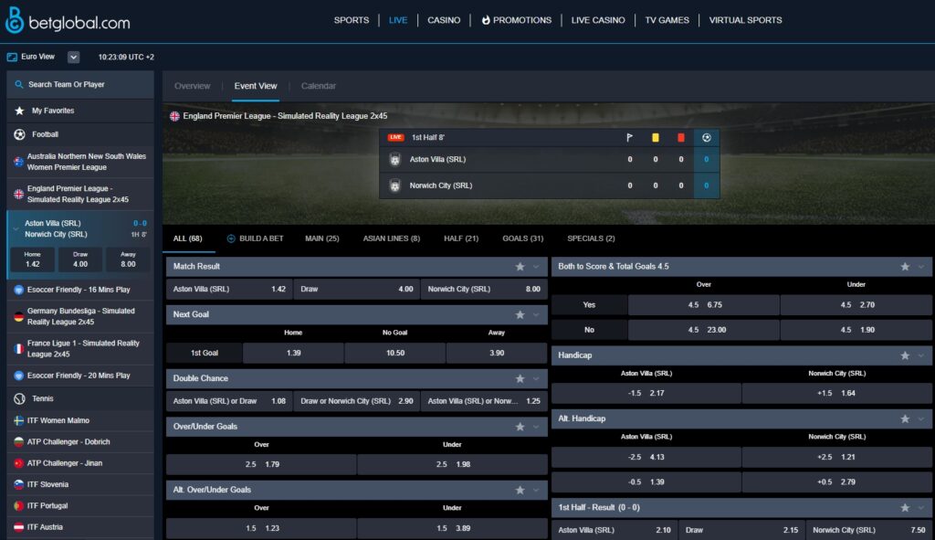 Betglobal live betting