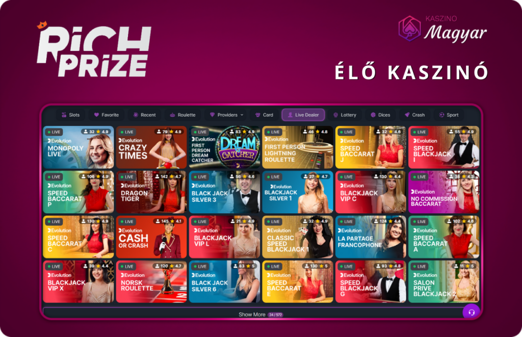 Rich Prize Élő Kaszinó