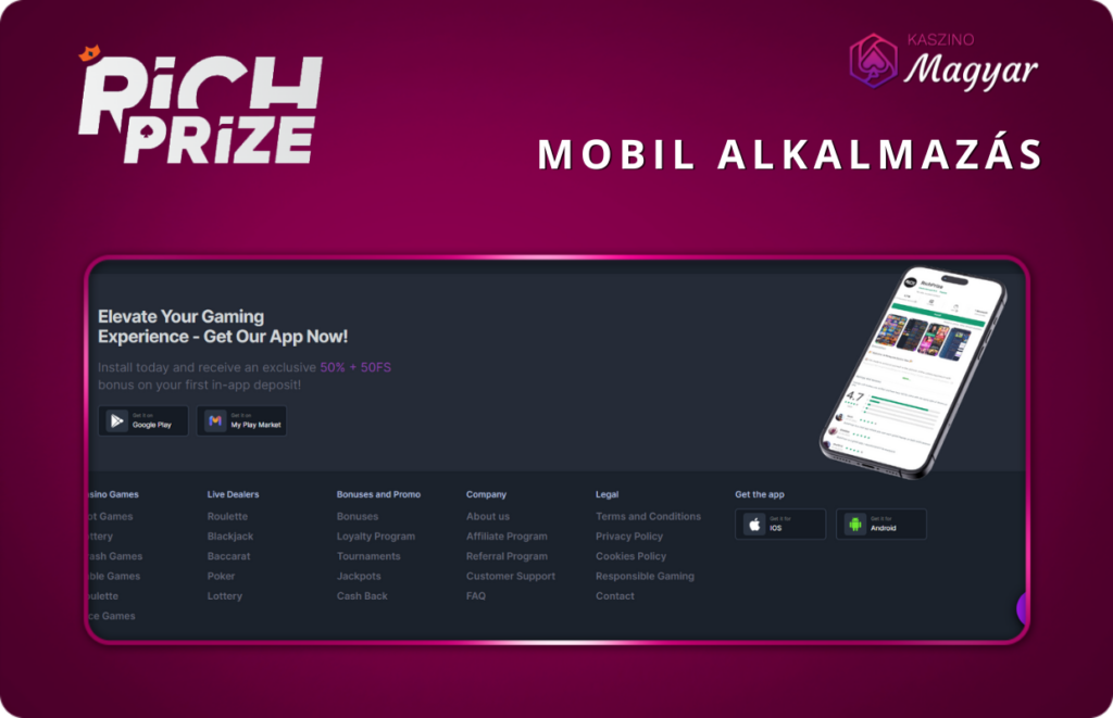 Rich Prize mobilalkalmazás