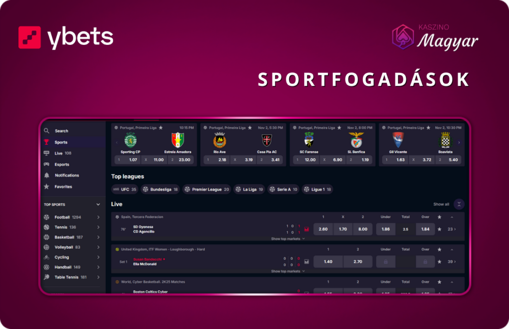 Sportfogadások a Ybets platformon