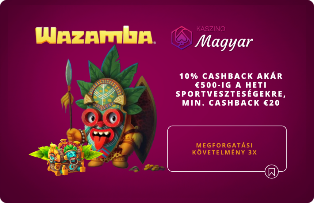 Cashback bónusz: 10% cashback akár €500-ig a heti sportveszteségekre