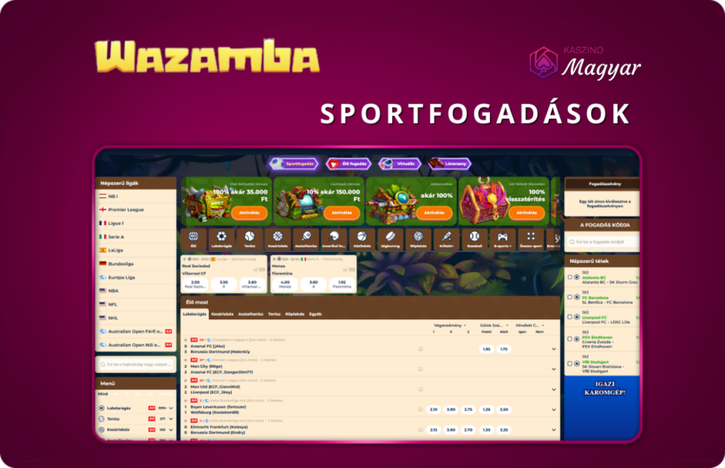 Sportfogadások a Wazamba-nál